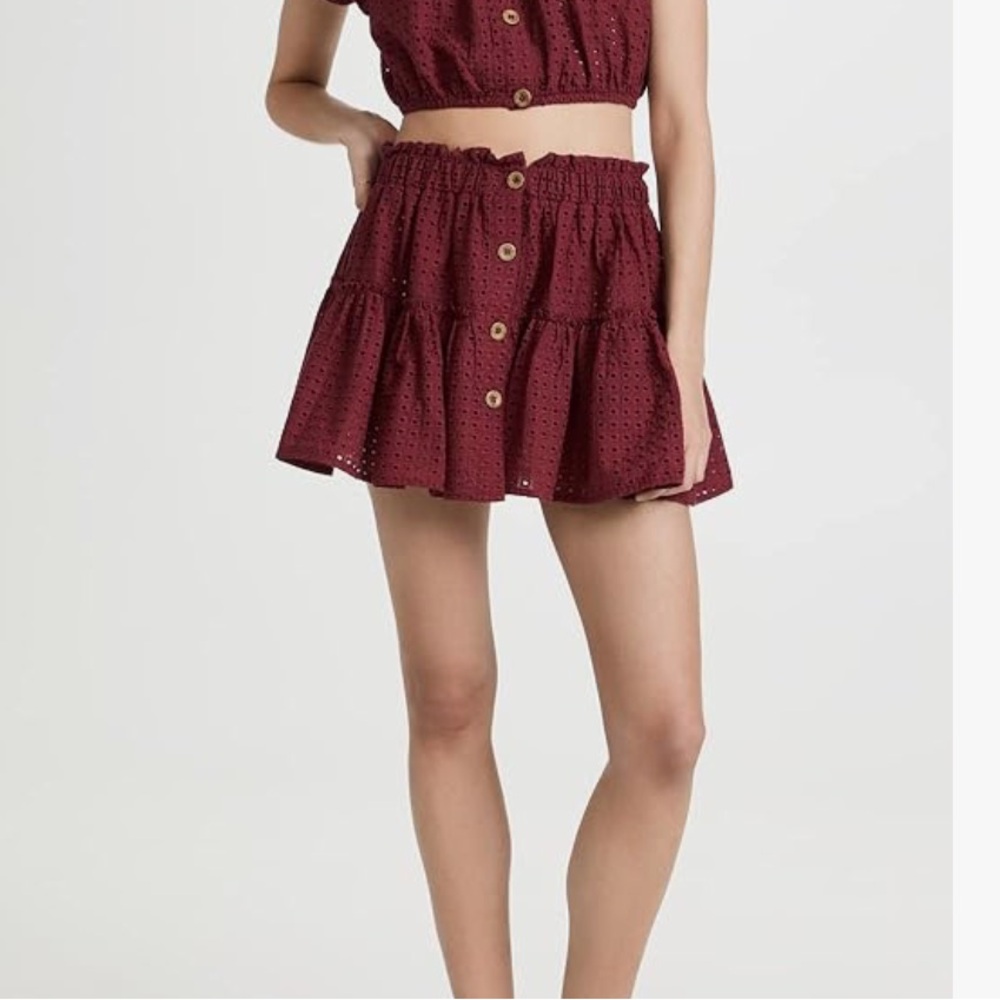 Eberjey Burgundy Portola Nellie Skirt